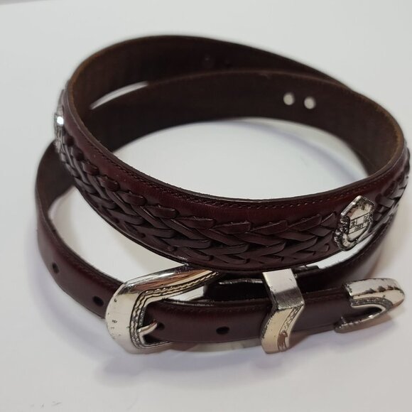 Onyx by Brighton Brown Braided Leather Belt Size 42 - Picture 5 of 7